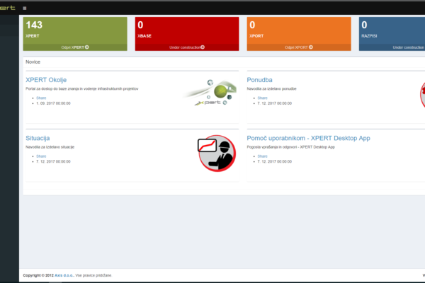Access to projects on XPERTWeb
